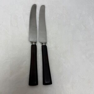 VTG Royal Brand Brown Bakelite Handle Dinner Knives Set of 2 Made in England